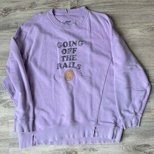 Aerie Chill Crew "Going off the Rails" oversized sweatshirt - size small